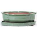25 cm - Vaso Marui Verde con sottovaso Ceramica - 34,90 €