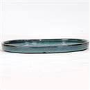 cm.25,5 - Sottovaso Ovale Verde & Avorio Ceramica - €. 14,90